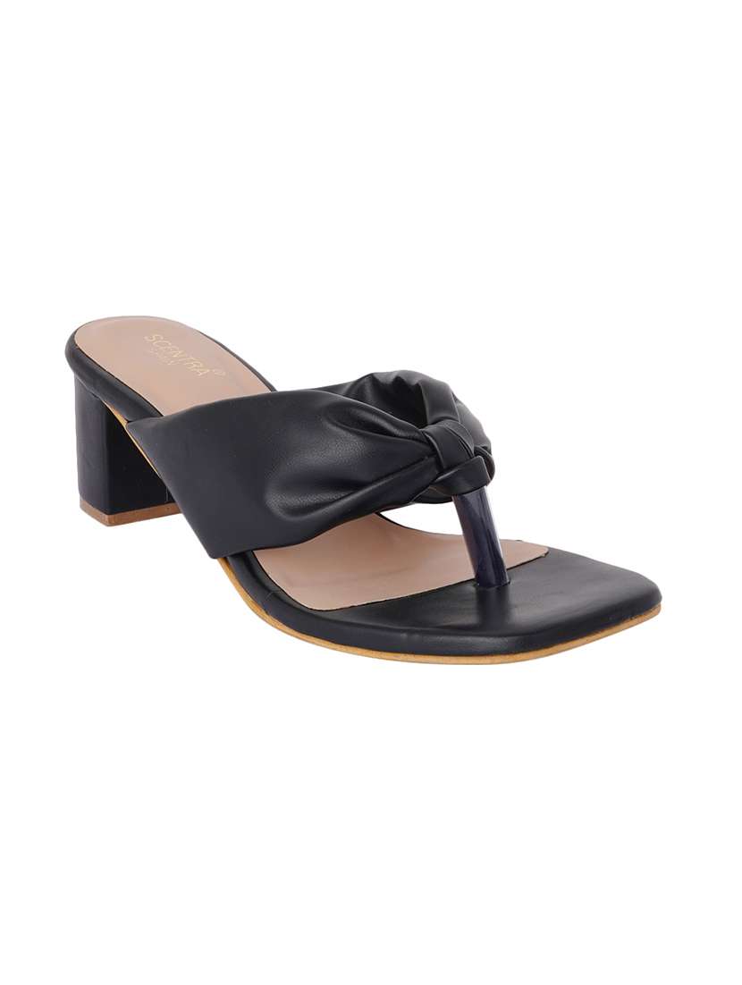 black synthetic slip on sandals - 18369150 -  Standard Image - 1