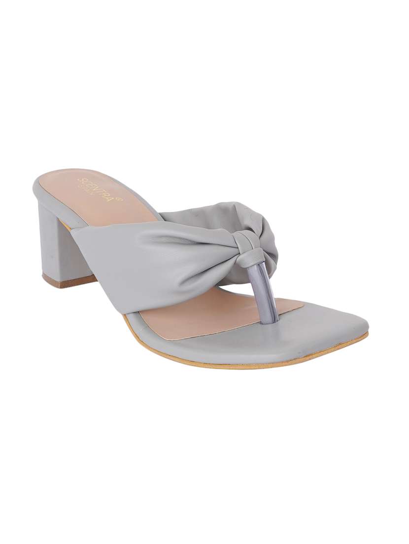 grey synthetic slip on sandals - 18369151 -  Standard Image - 1