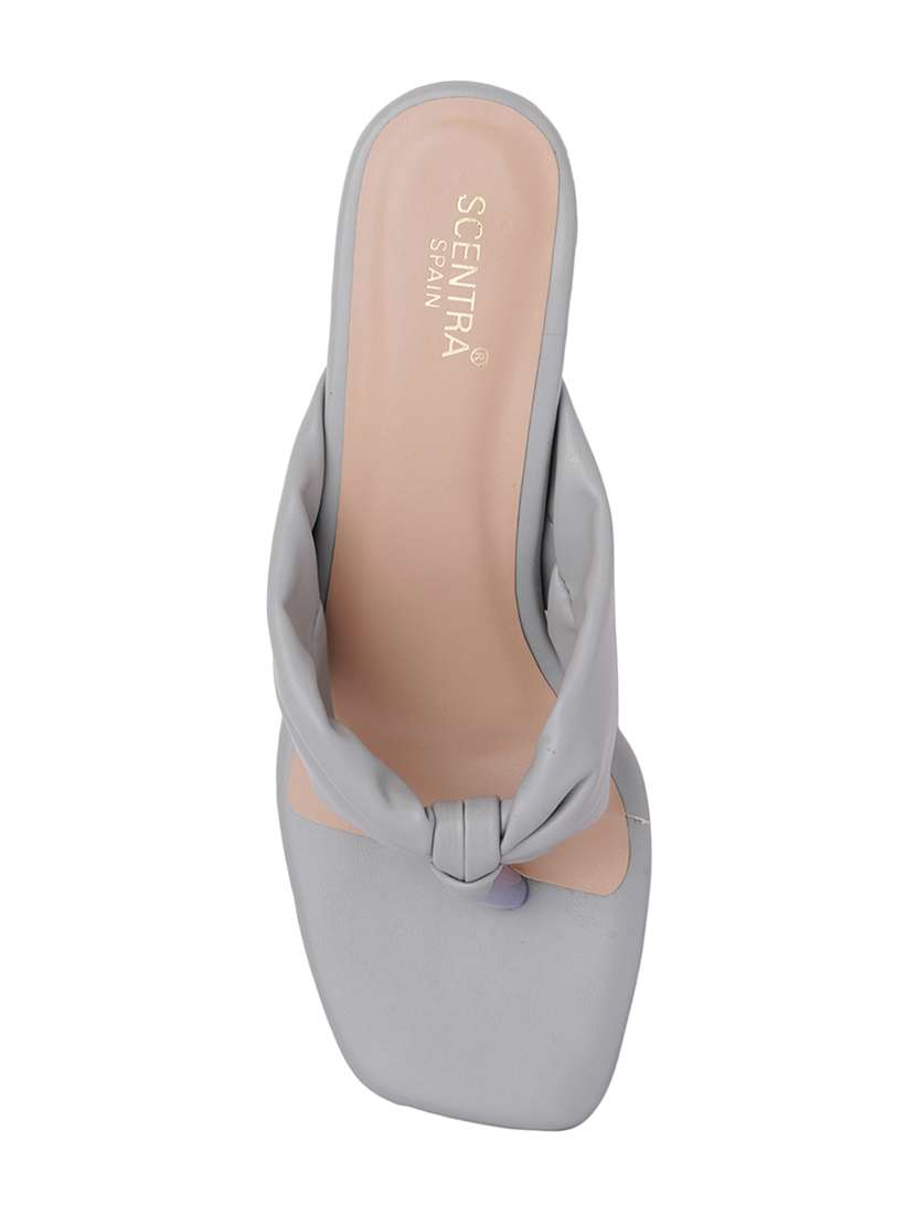 grey synthetic slip on sandals - 18369151 -  Standard Image - 4