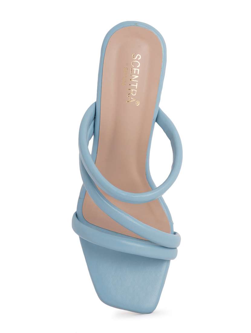 blue synthetic slip on sandals - 18369253 -  Standard Image - 4