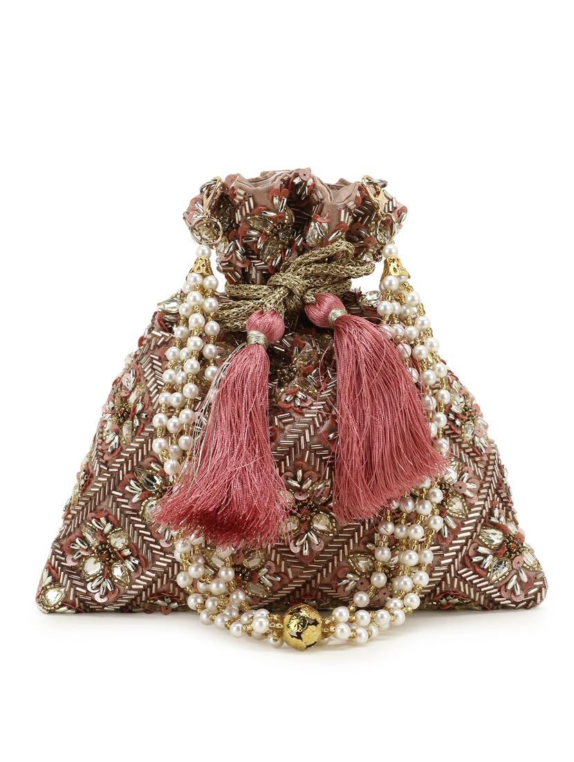 pink embellished ethnic potli - 18369273 -  Zoom Image - 0
