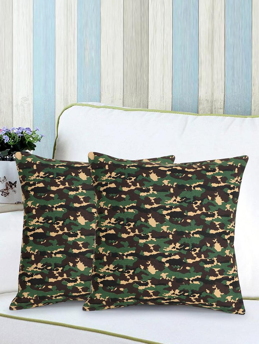 mezposh nomad multi cotton canvas camouflage print cushion cover (16"x16") (set of 2) - 18369310 - Zoom Image - 0