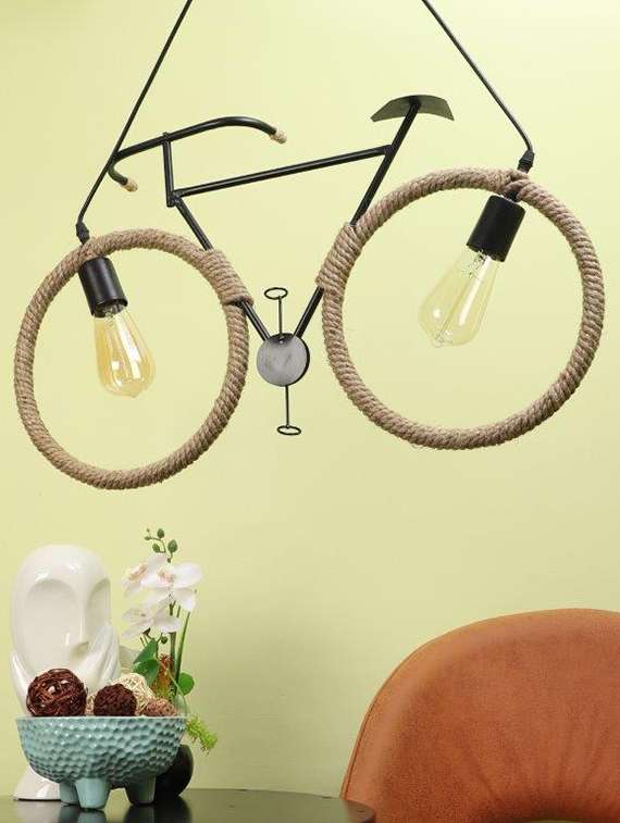 eliante black iron base black white shade hanging light - 3009-1lp - without bulb