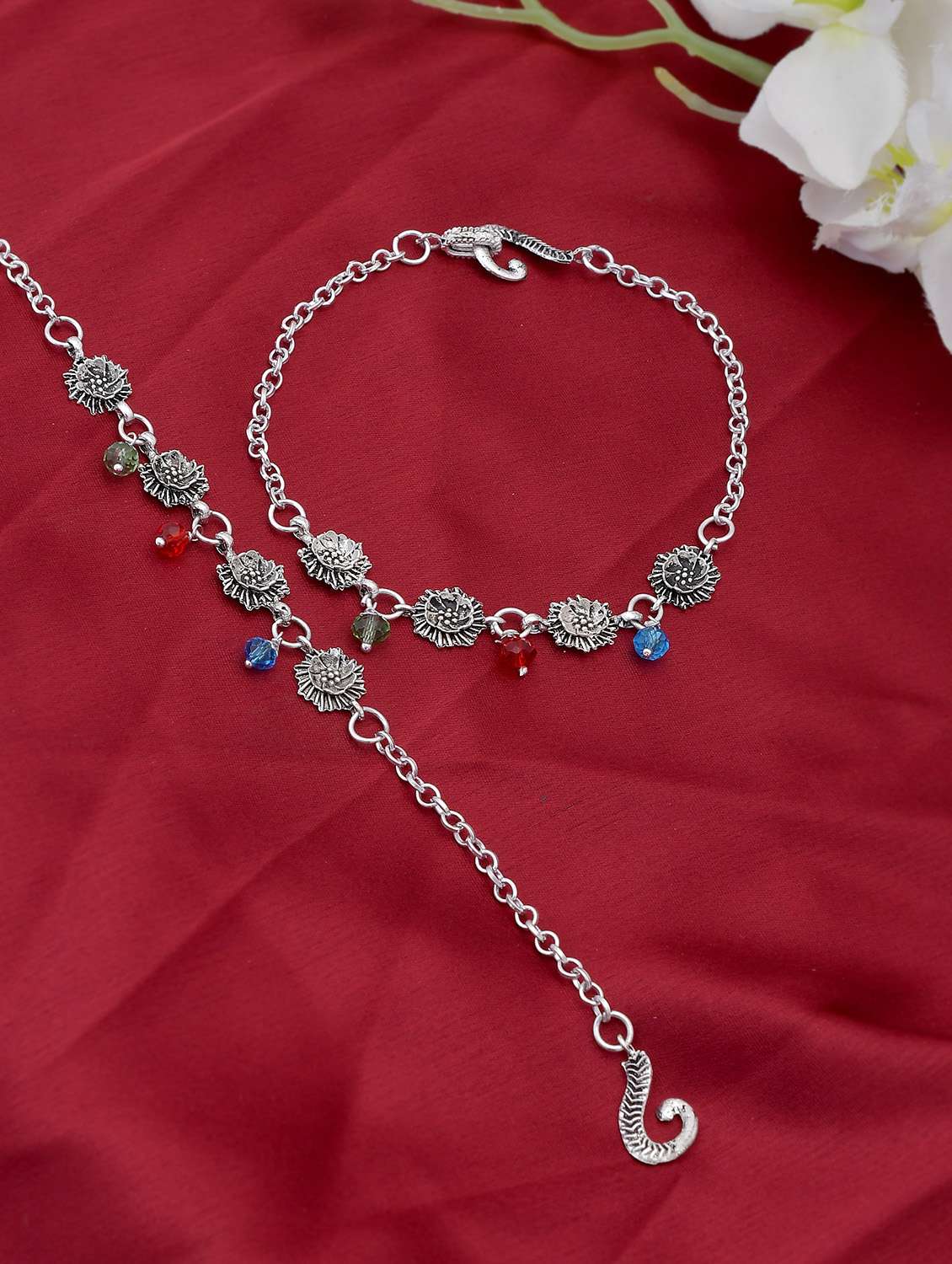 silver brass anklets and payal