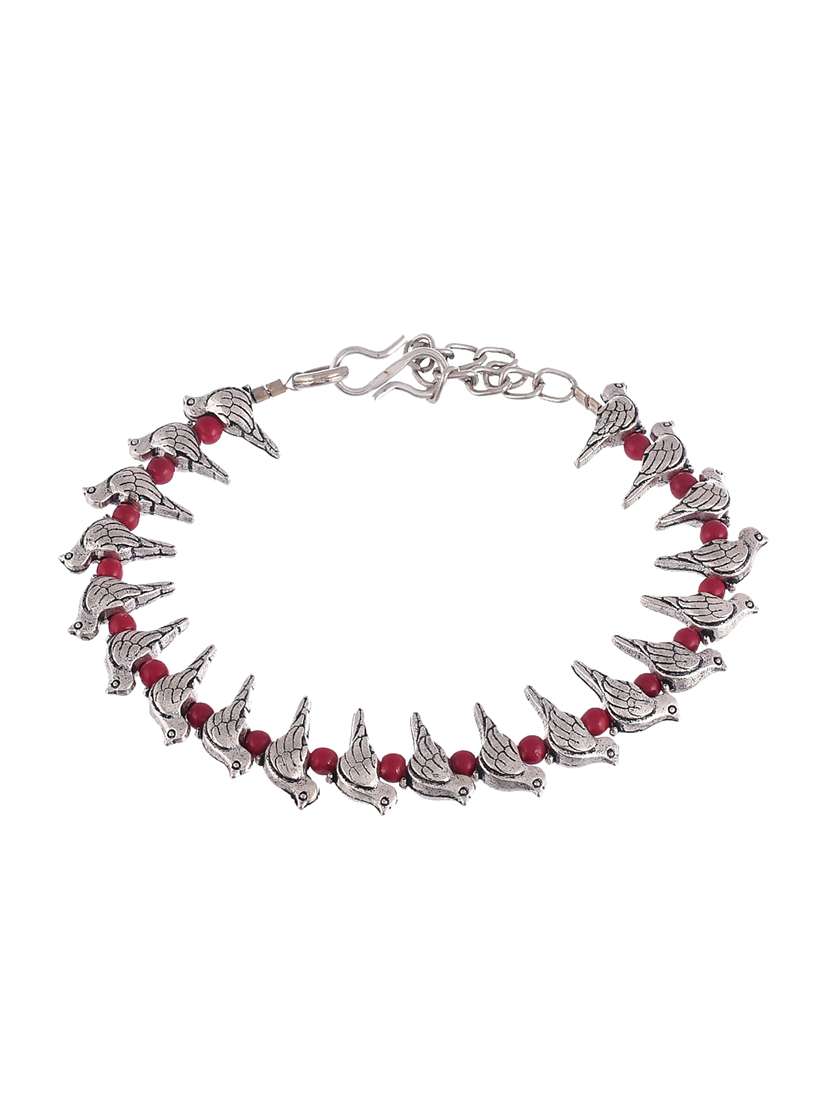 boho silver casual bird anklet