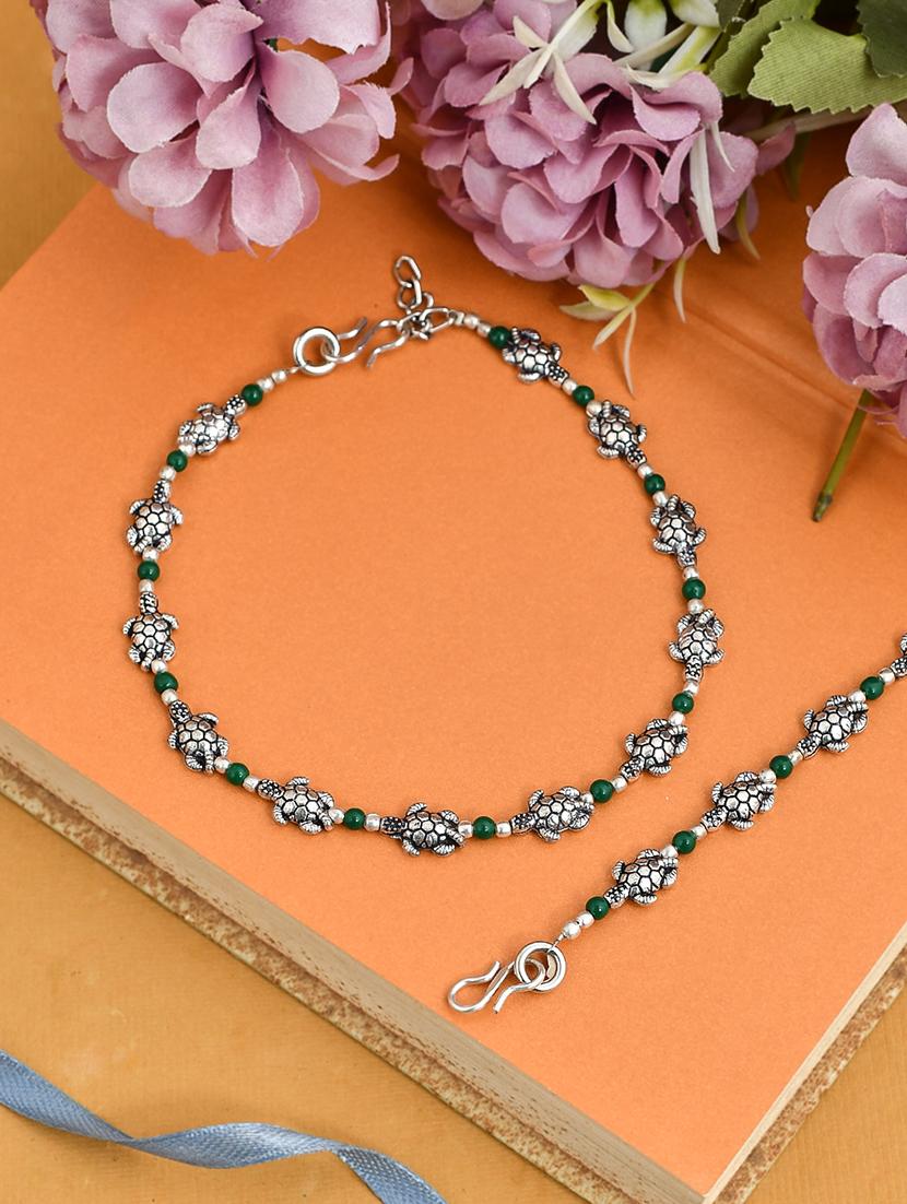 silver brass anklets and payal