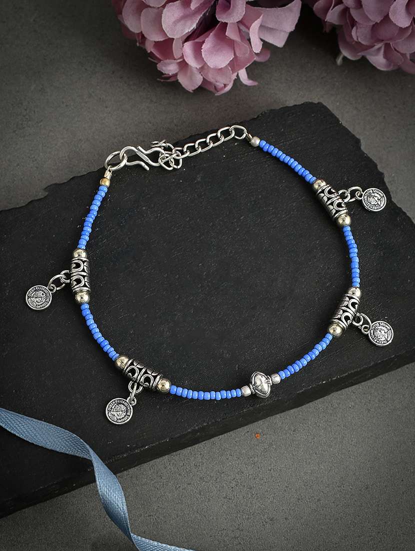 blue celtic coin charm anklet - 18369880 -  Standard Image - 1