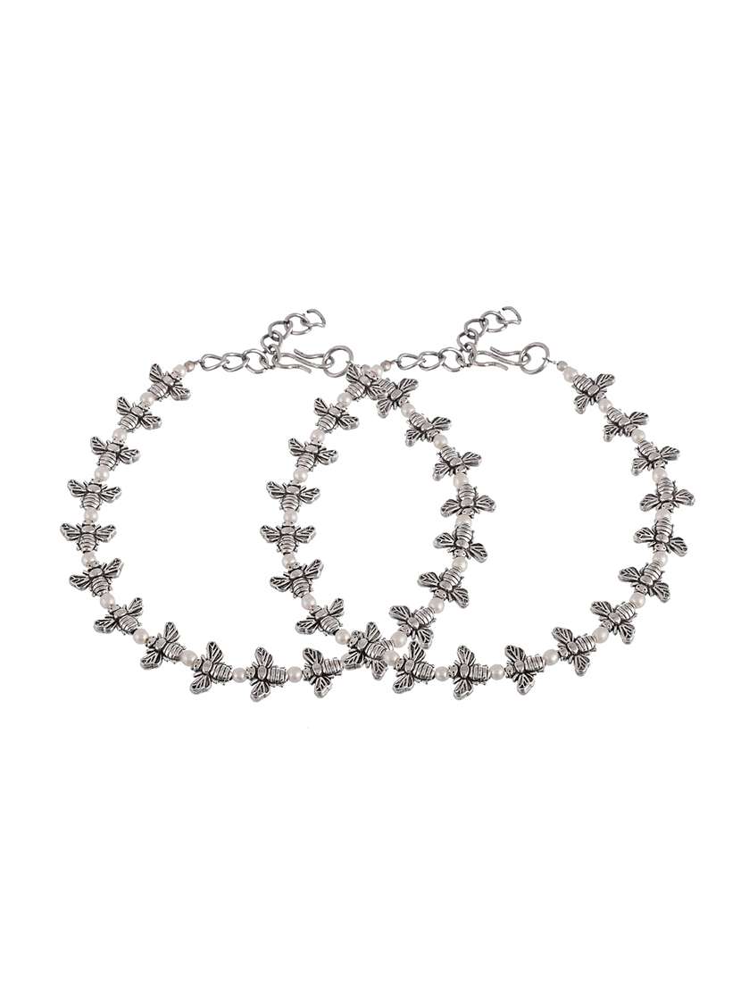 silver honeybee western anklets - 18369881 - Standard Image - 1
