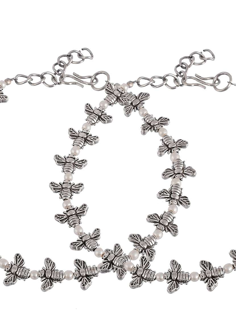 silver honeybee western anklets - 18369881 - Standard Image - 4