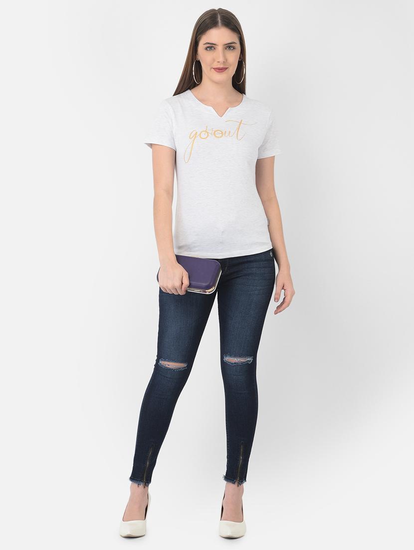 women's slash knee skinny fit jeans - 18370242 - Standard Image - 4