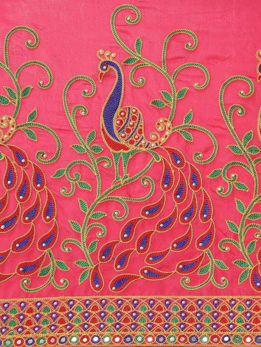 women's bandhani pink colored saree with blouse - 18370280 -  Standard Image - 4