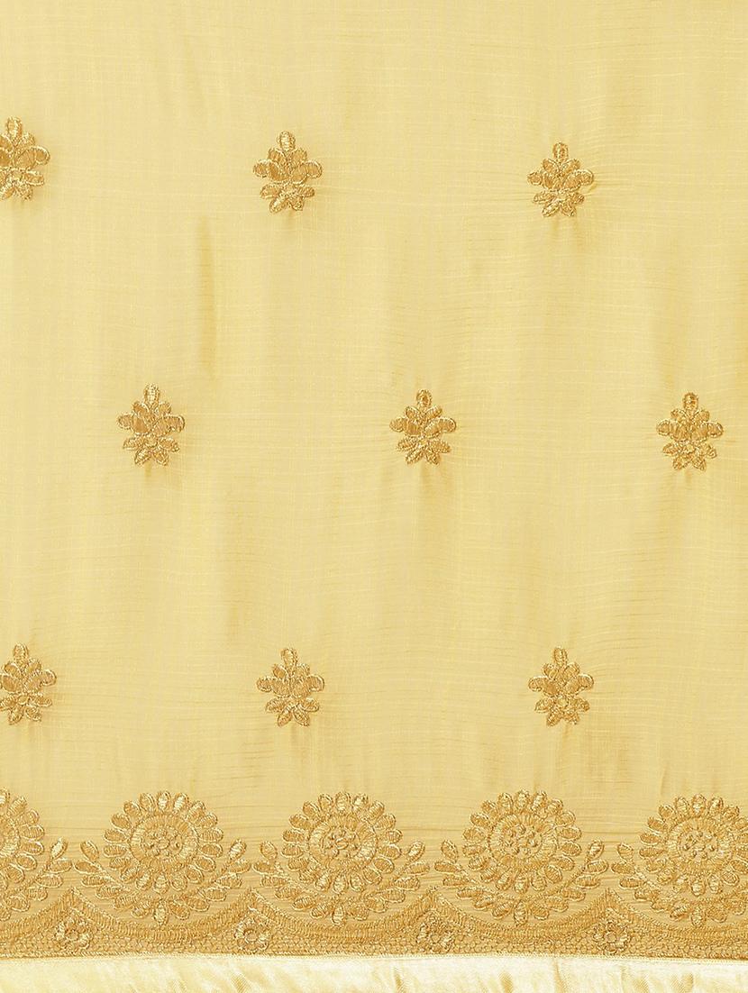 yellow chiffon embroidered saree with blouse - 18370314 - Standard Image - 4