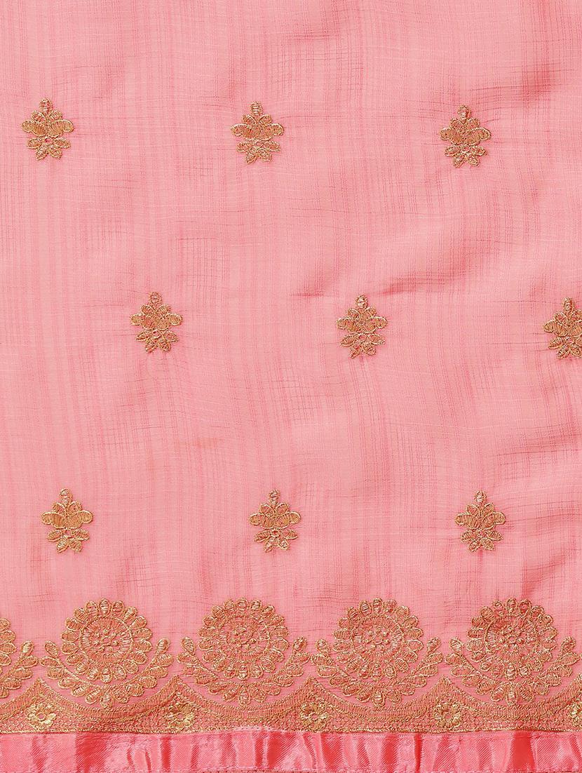 pink chiffon embroidered saree with blouse - 18370315 - Standard Image - 4