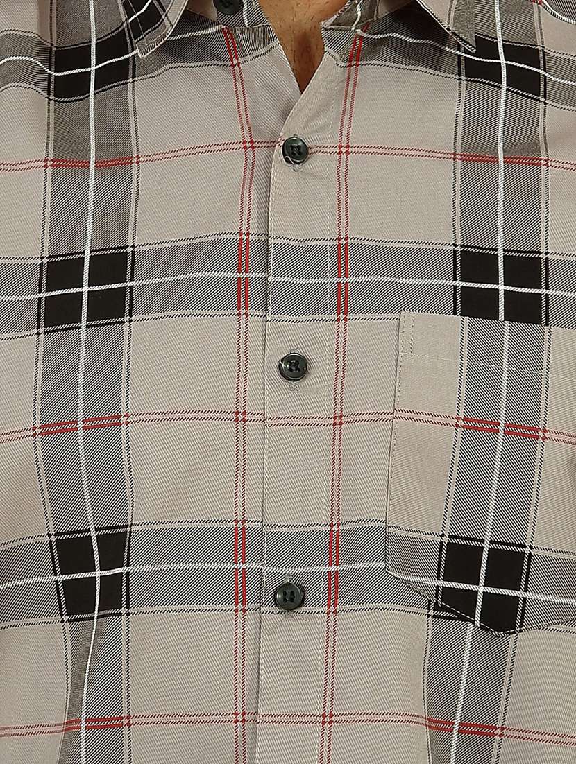 grey checkered casual shirt - 18370628 -  Standard Image - 4
