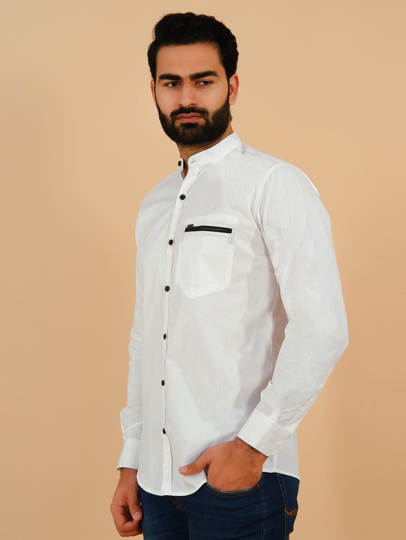 white solid casual shirt - 18370633 - Standard Image - 1