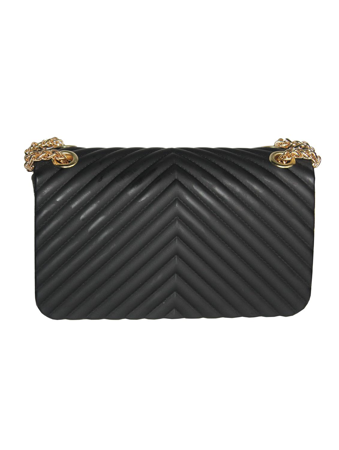 black textured regular handbag - 18370789 - Standard Image - 1