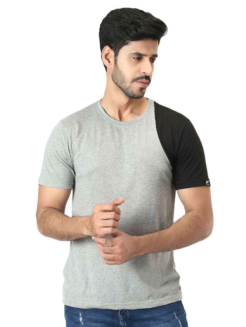 grey color-blocked t-shirt