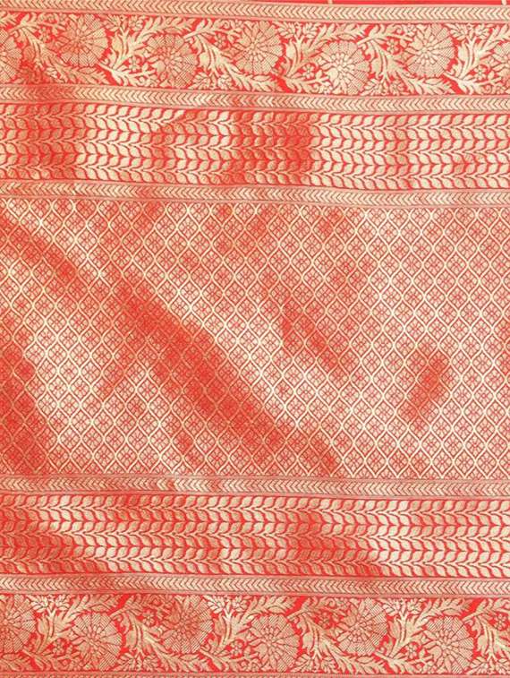 red silk blend banarasi saree - 18371021 -  Standard Image - 4