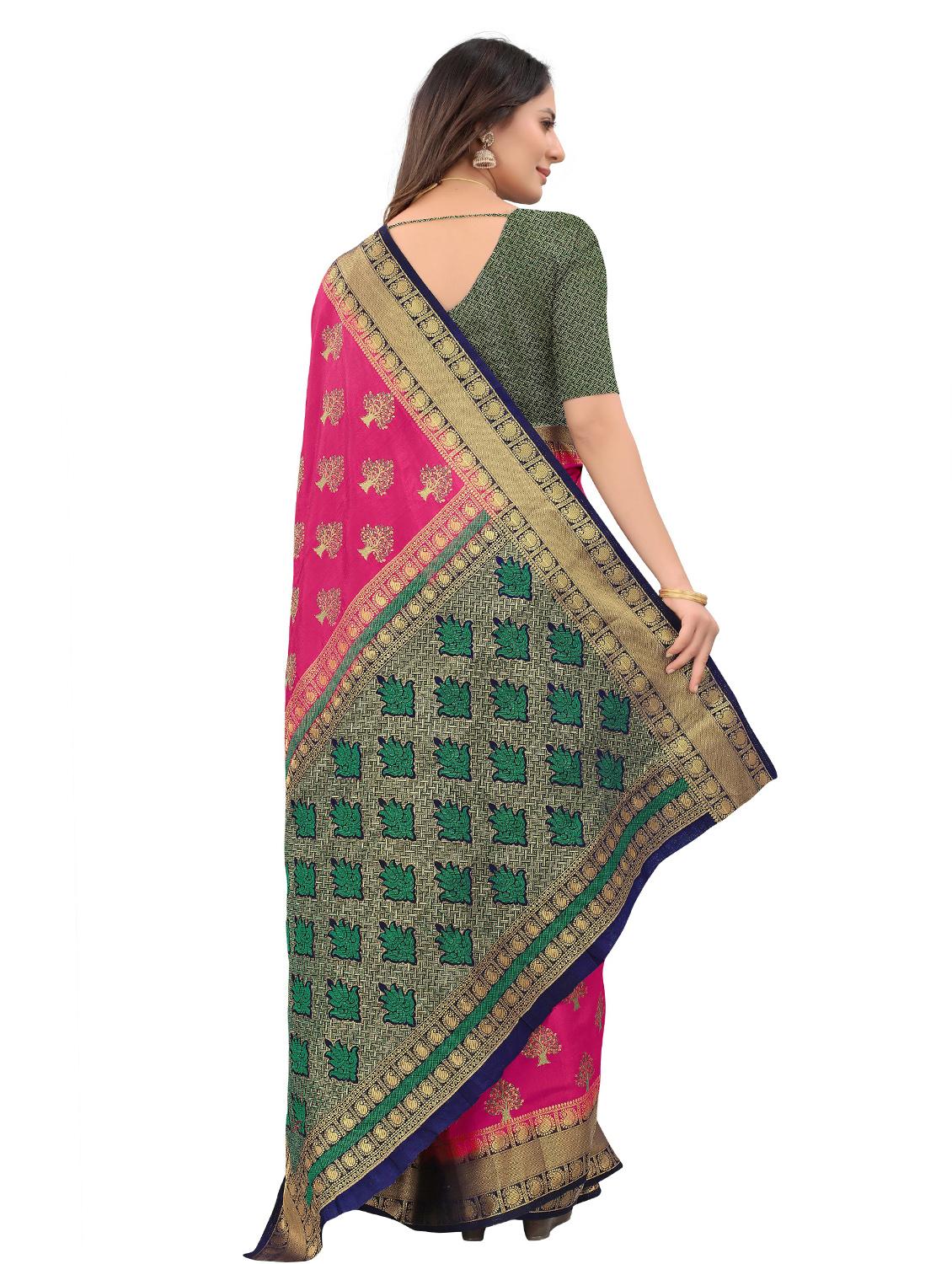 pink art silk kanjivaram saree with blouse - 18371139 - Standard Image - 1