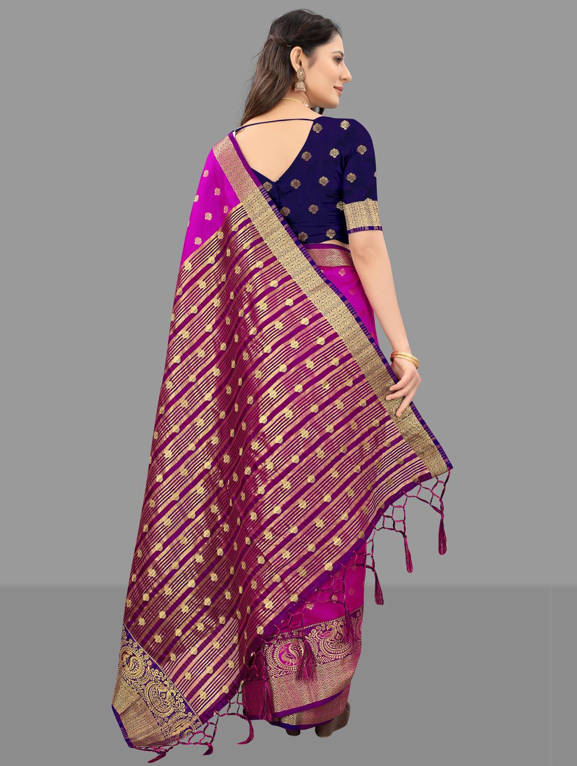 purple art silk kanjivaram saree with blouse - 18371244 - Standard Image - 1