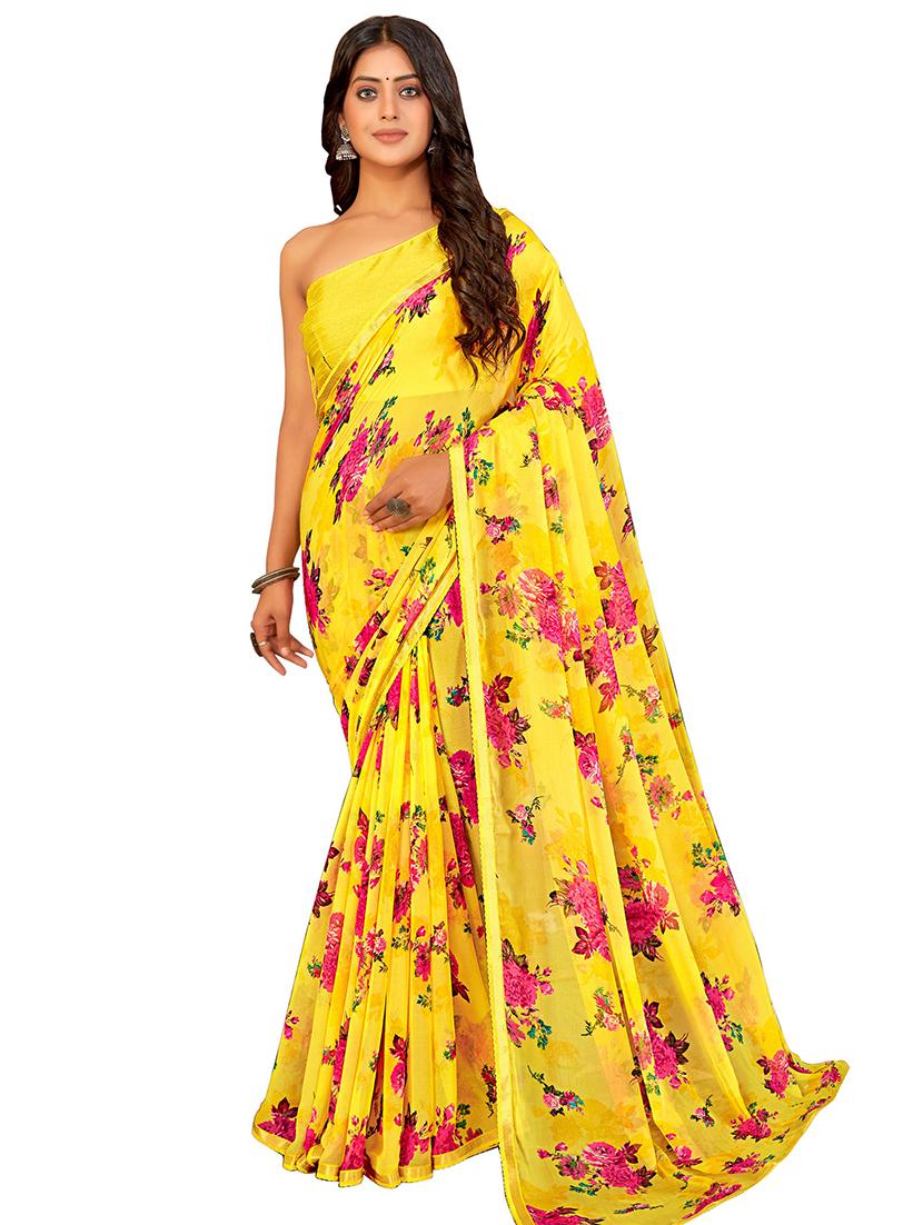 floral printed saree with blouse - 18371486 -  Standard Image - 1