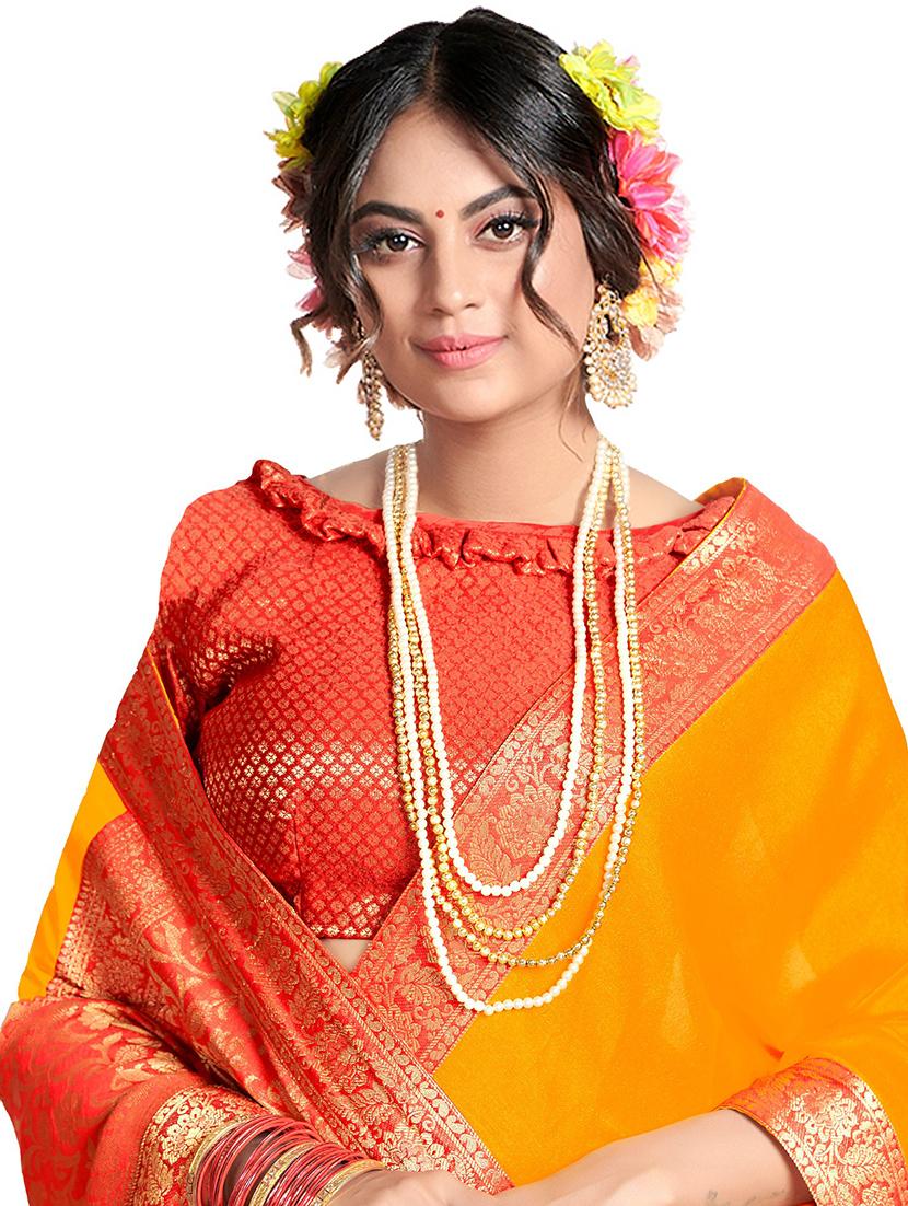 yellow bordered saree - 18371500 -  Standard Image - 1