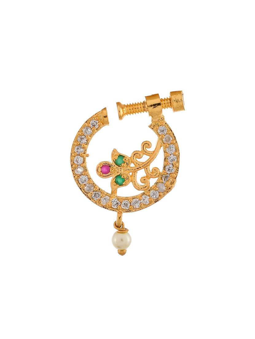 gold brass ring nose pin