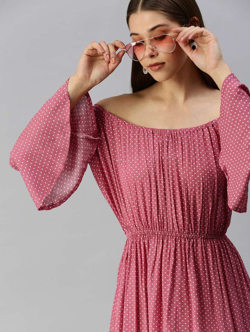 women's fit & flare self design dress - 18372139 -  Standard Image - 4