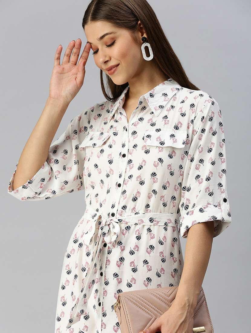 women's shirt printed dress - 18372143 -  Standard Image - 4