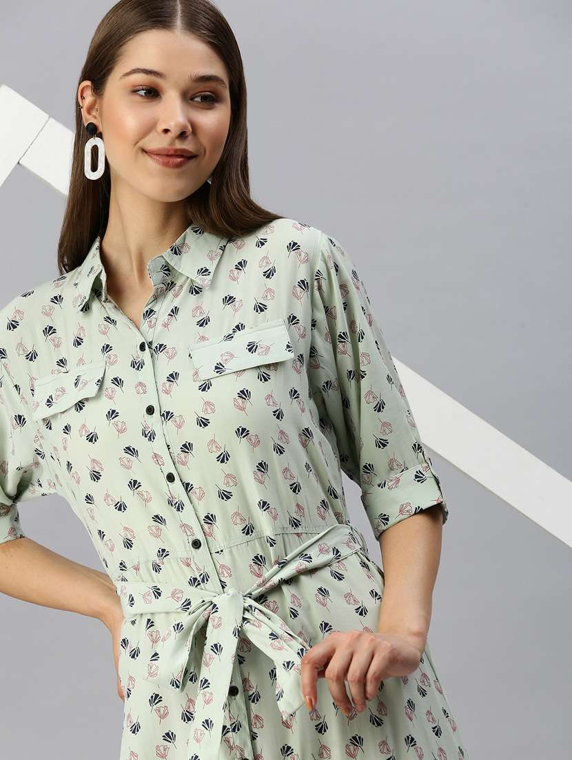 women's shirt printed dress - 18372144 -  Standard Image - 4