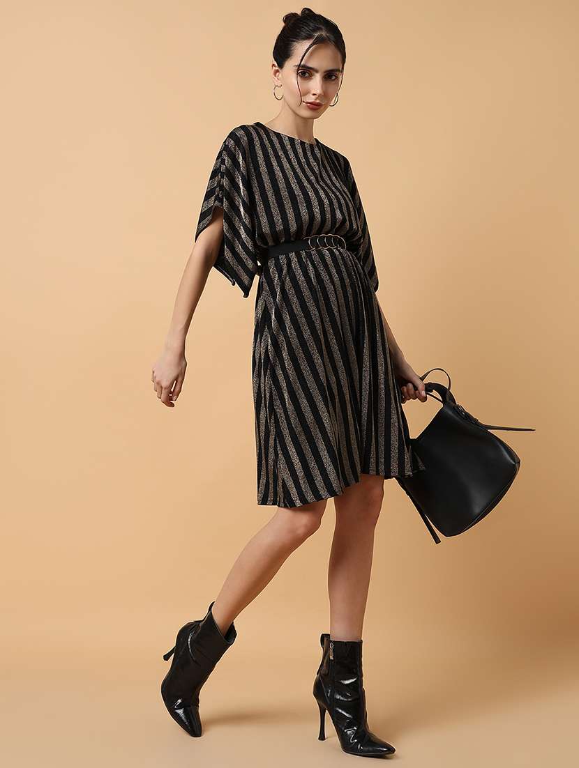 women's fit & flare striped dress - 18372149 - Standard Image - 1