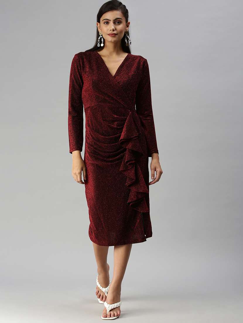 long sleeved solid bodycon dress