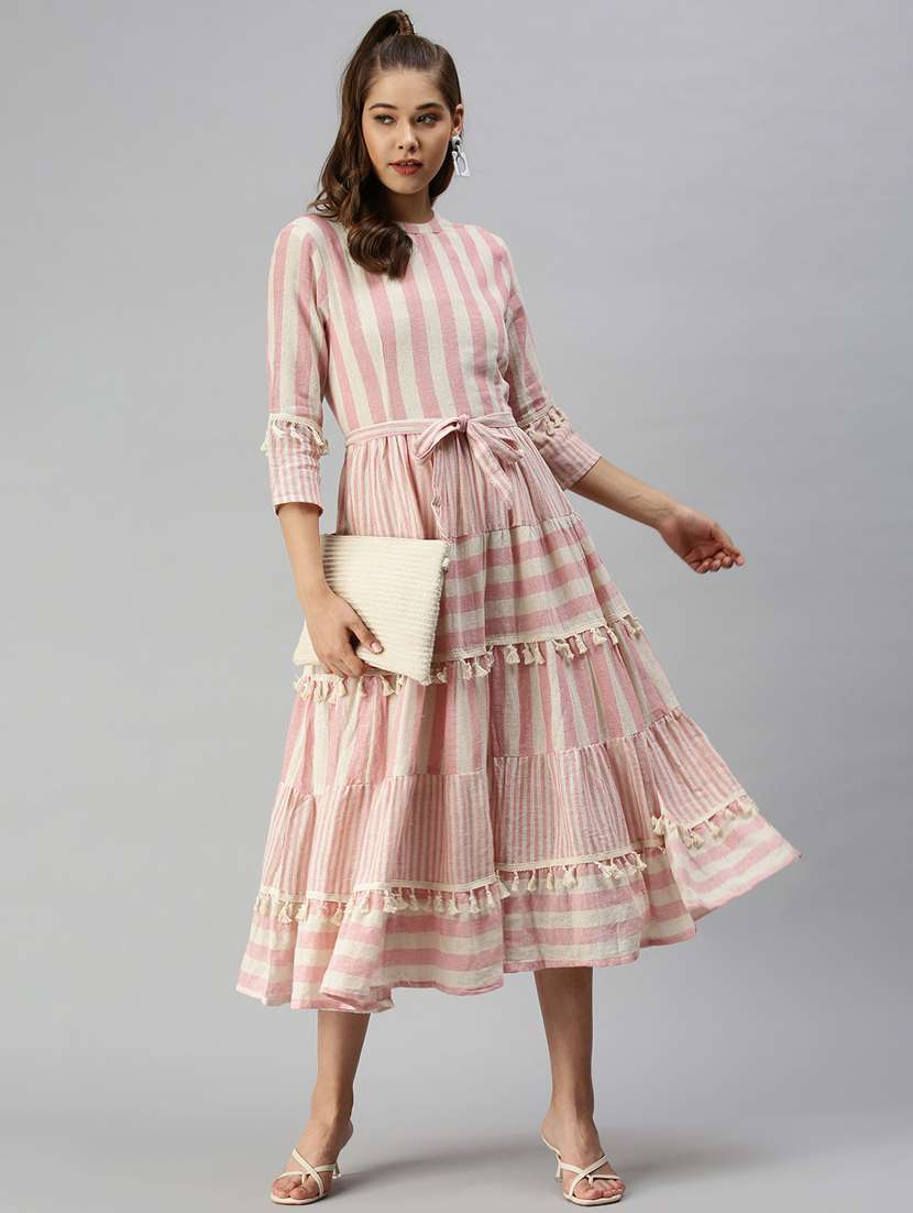 women's fit & flare striped dress