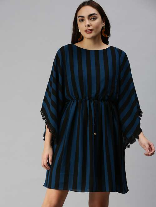 women striped batwing sleeves dress - 18372173 -  Standard Image - 0