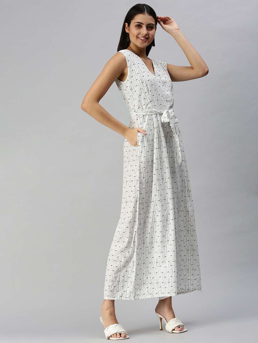 sleeveless printed full leg jumpsuit - 18372208 -  Standard Image - 1