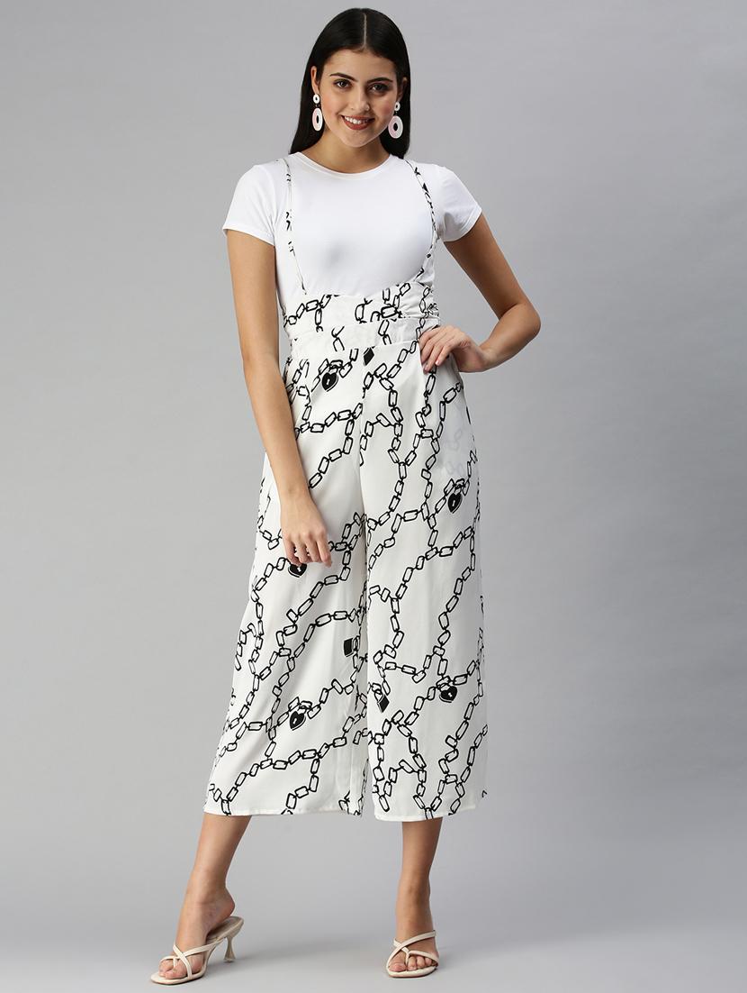 cami neck printed dungaree jumpsuit - 18372213 -  Standard Image - 1