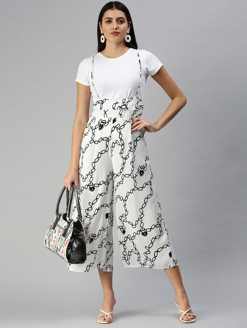 cami neck printed dungaree jumpsuit - 18372213 - Standard Image - 4