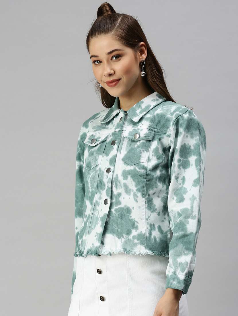 frayed hem tie & dye summer jacket - 18372231 -  Standard Image - 1