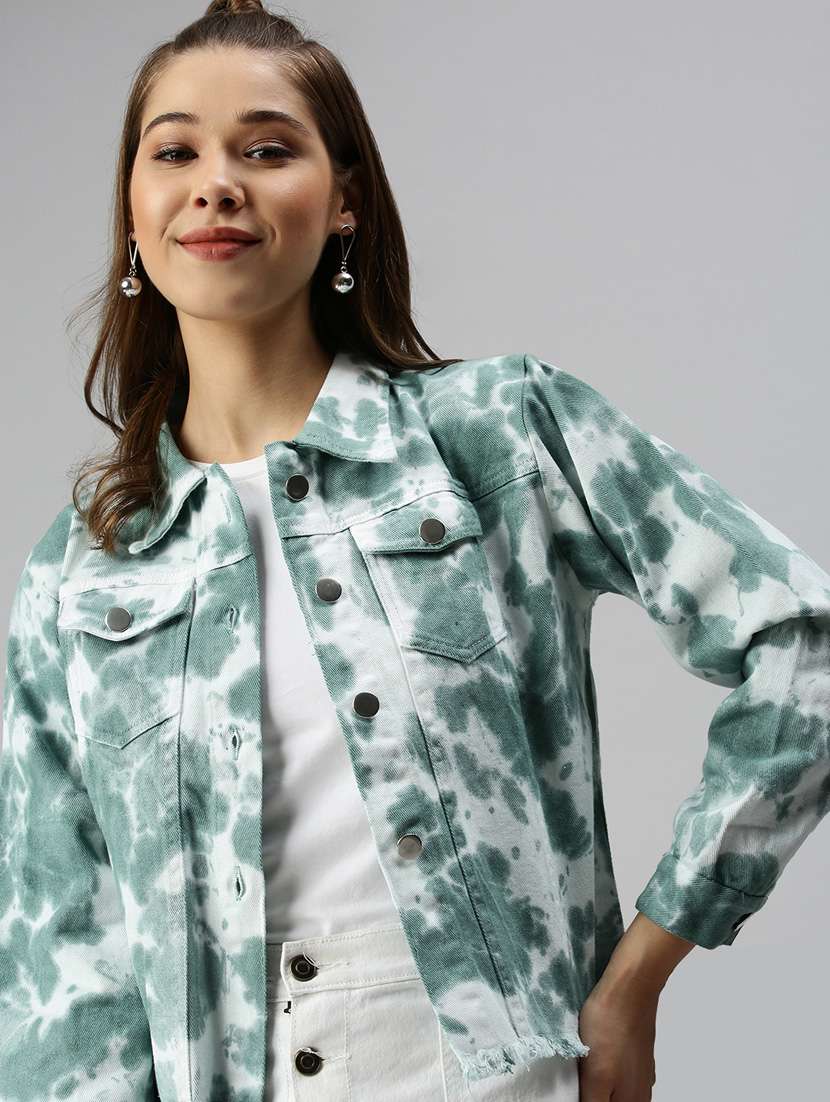 frayed hem tie & dye summer jacket - 18372231 -  Standard Image - 4