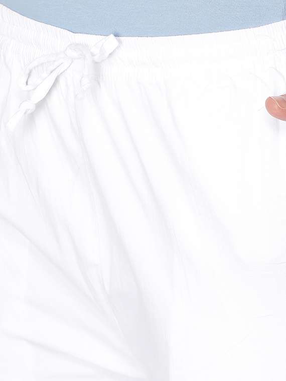 white solid straight pant - 18372290 - Standard Image - 4