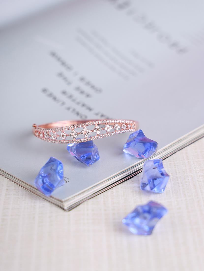 rose gold-plated american diamond studded bracelet - 18372318 -  Standard Image - 1