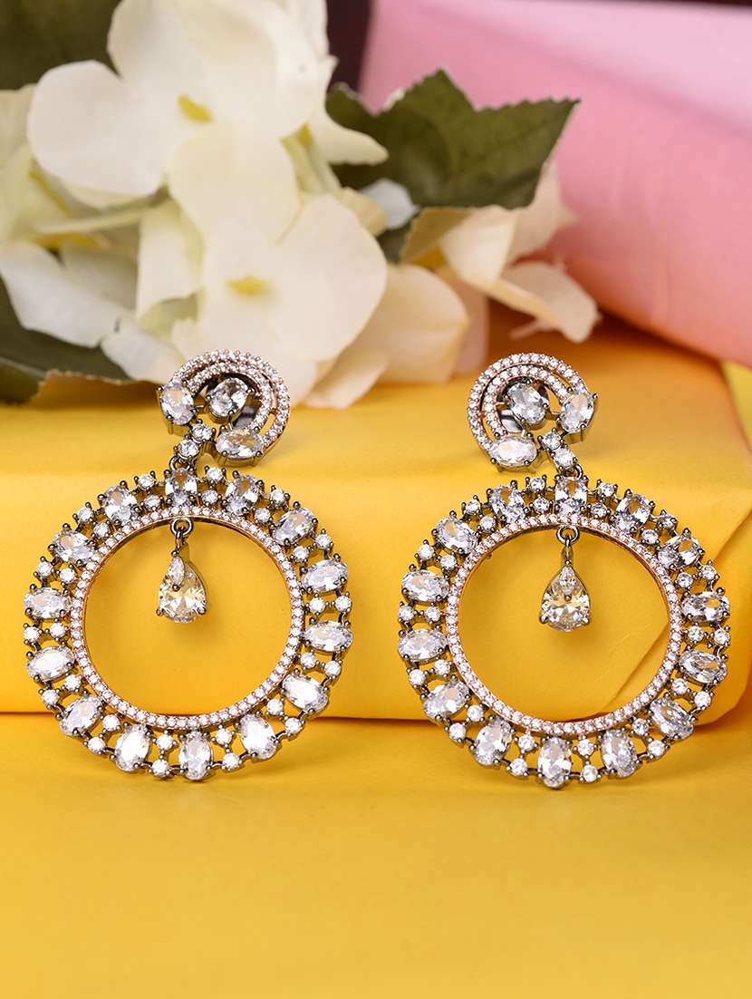 silver brass drop earring