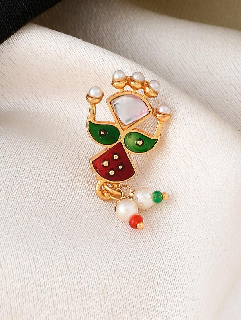 multi colored gold plated pin nose