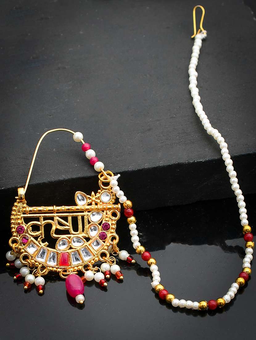 red brass naath nose pin