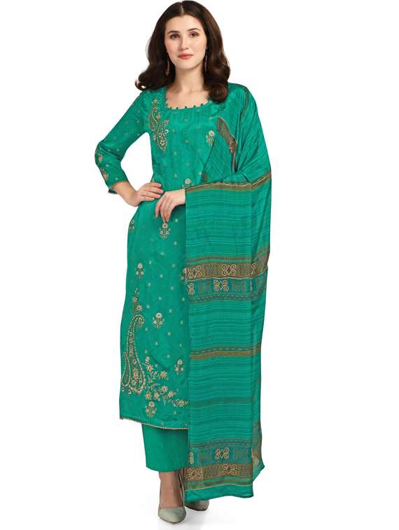 brown viscose unstitched suit