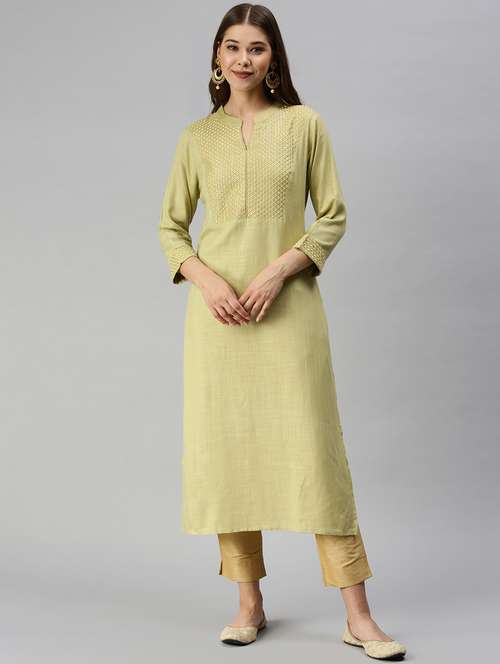 women's straight kurta - 18372797 - Standard Image - 0