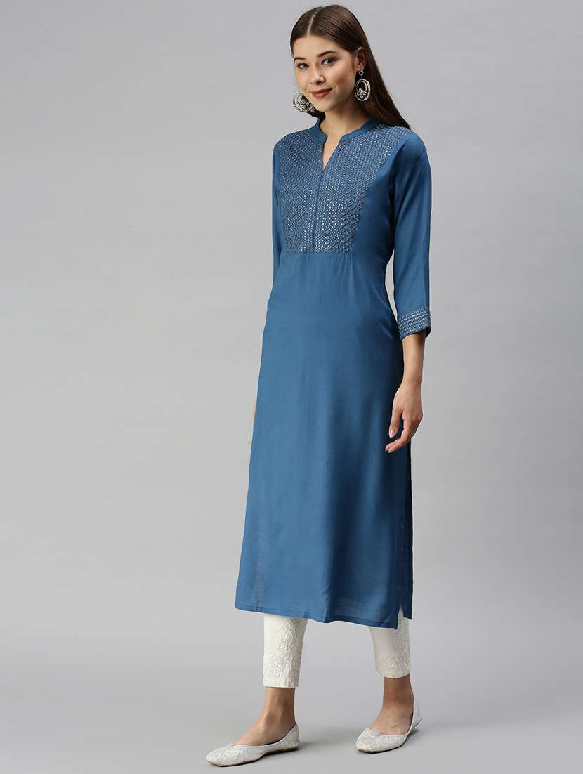 women's straight kurta - 18372798 -  Standard Image - 1