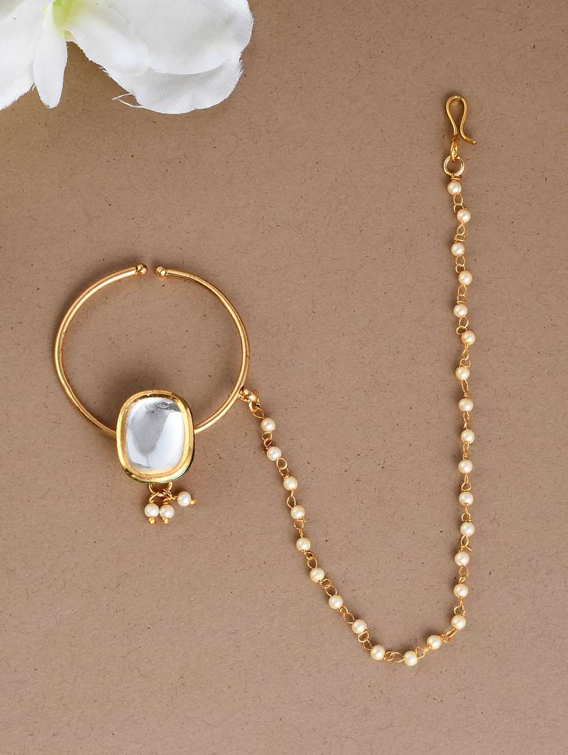 gold brass naath nose pin