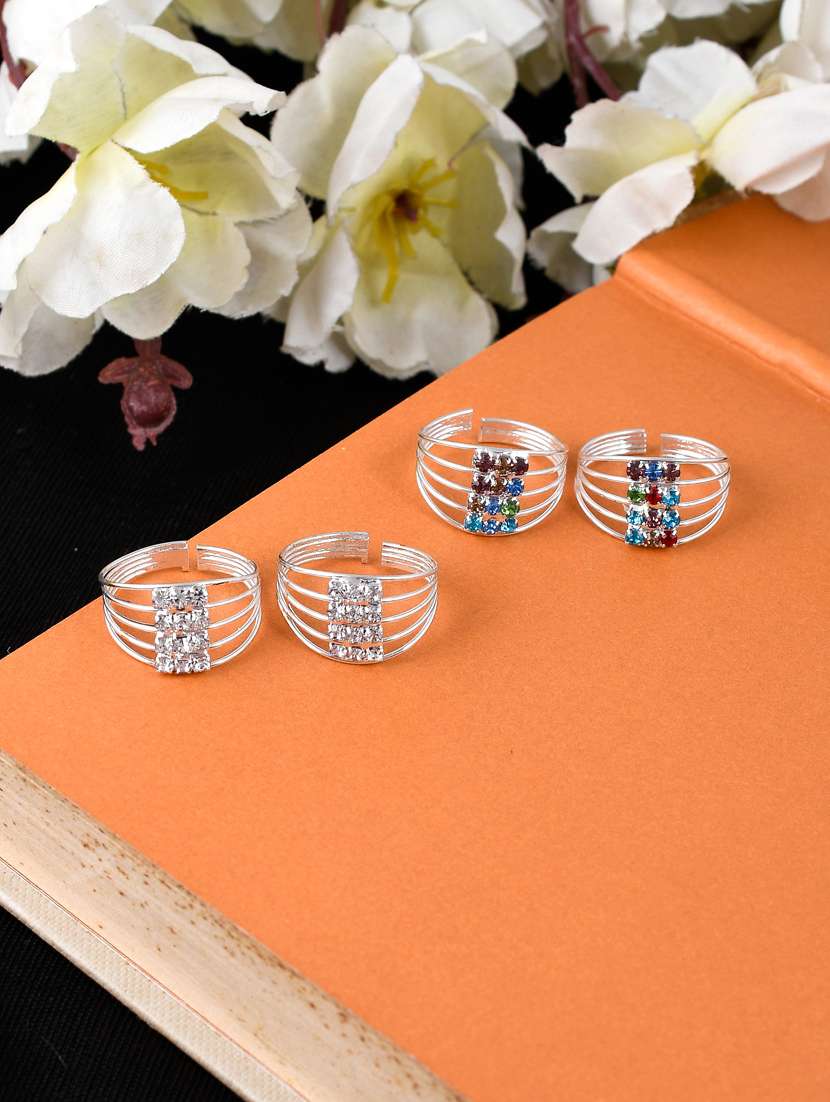 silver brass toe  ring