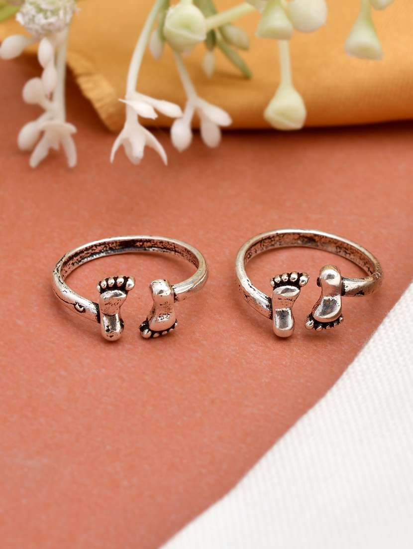 silver brass toe  ring